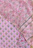 Hand Block Printed Cotton Suit with Cotton Kota Doria dupatta