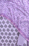 Hand Block Printed Cotton Suit with Cotton Kota Doria dupatta