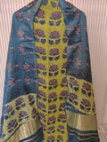 (NASHPAL) Hand Block Printed Modal Silk TOP with Modal Silk Lagdi Patta Dupatta (NO BOTTOM)