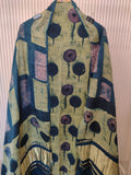 (NASHPAL) Hand Block Printed Modal Silk TOP with Modal Silk Lagdi Patta Dupatta (NO BOTTOM)