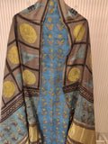 (NASHPAL) Hand Block Printed Modal Silk TOP with Modal Silk Lagdi Patta Dupatta (NO BOTTOM)
