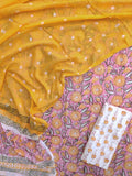 Hand Block Printed Cotton Suits with Mulmul Bandhej Dupatta