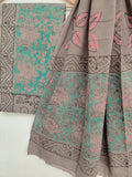 NASHPAL Hand Block Printed Cotton Suit With Mulmul Cotton Dupatta
