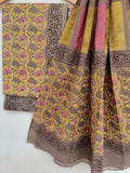 NASHPAL Hand Block Printed Cotton Suit With Mulmul Cotton Dupatta