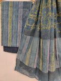 NASHPAL Hand Block Printed Cotton Suit With Mulmul Cotton Dupatta