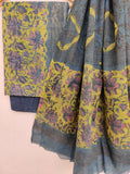 NASHPAL Hand Block Printed Cotton Suit With Mulmul Cotton Dupatta