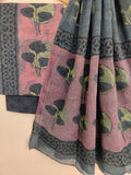 NASHPAL Hand Block Printed Cotton Suit With Mulmul Cotton Dupatta