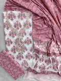 FLORAL PRINTED COTTON GOTA PATTI SUIT WITH COTTON DUPATTA