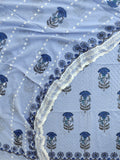Hand Block Printed Cotton Schiffli *TOP & DUPATTA* Set with Mulmul  Dupatta (NO BOTTOM)