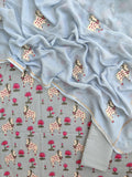 PICHWAI Printed Cotton Suit with Applique Work Kota Doria Dupatta