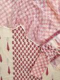 Hand Block Printed Cotton Suit with Cotton Kota Doria dupatta
