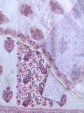 Hand Block Printed Cotton Suit with Cotton Kota Doria dupatta