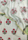 Hand Block Printed Cotton Suit with Cotton Kota Doria dupatta