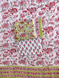 Hand Block Printed Georgette Suit with Georgette Dupatta