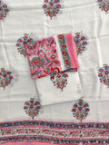 Hand Block Printed Georgette Suit with Georgette Dupatta