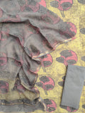 NASHPAL POMEGRANATE DYE COTTON SUIT WITH KOTA DORIA DUPATTA