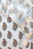 Hand Block Printed Cotton Suit with Cotton Kota Doria dupatta