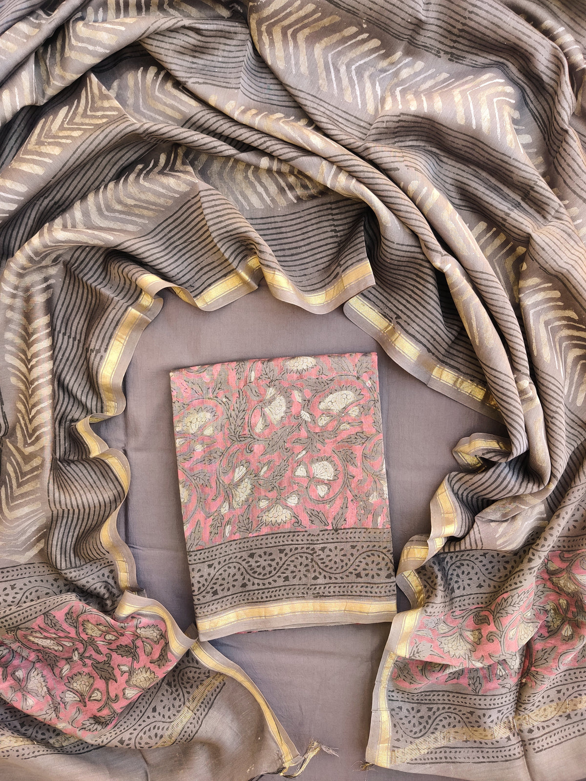 Beautiful  Vanaspati Chanderi Silk Suits with Chanderi Silk Dupatta