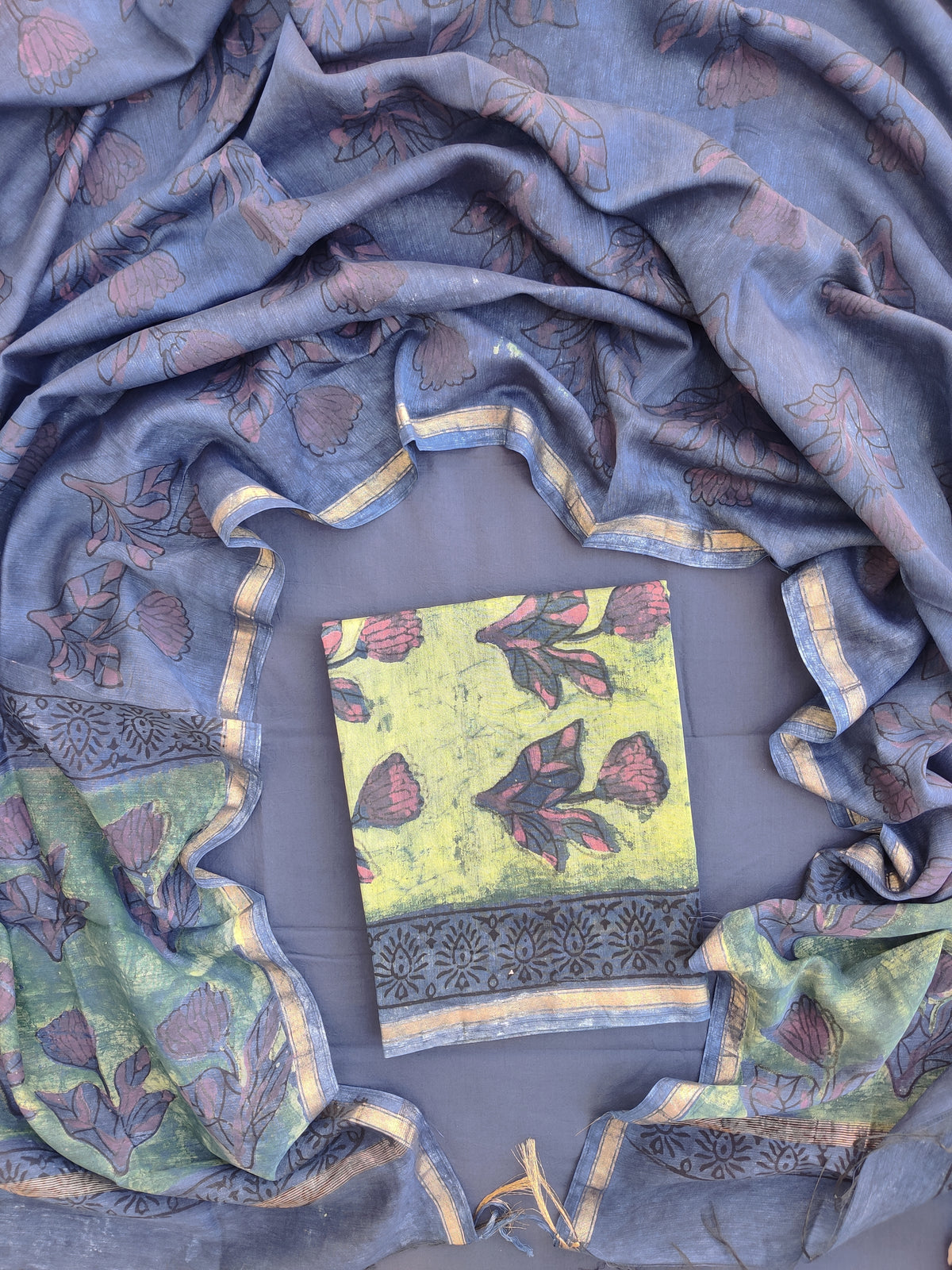 Beautiful  Vanaspati Chanderi Silk Suits with Chanderi Silk Dupatta