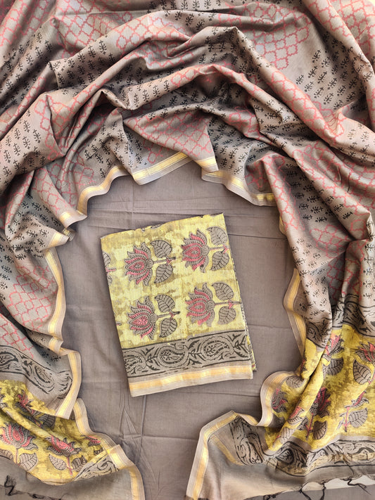 Beautiful  Vanaspati Chanderi Silk Suits with Chanderi Silk Dupatta