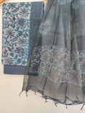 (VANASPATI) Block Printed Cotton Suit with Cotton Kota Doria dupatta