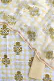 Hand Block Printed Cotton Suit with Cotton Kota Doria dupatta