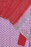 HAND BLOCK PRINTED COTTON SUIT WITH KOTA DORIA DUPATTA