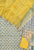 HAND BLOCK PRINTED COTTON SUIT WITH KOTA DORIA DUPATTA