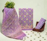 Beautiful Discharge Printed Cotton Suit with Pure Kota Doria Dupatta