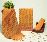 Beautiful Discharge Printed Cotton Suit with Pure Kota Doria Dupatta