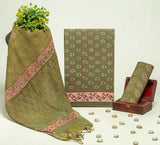 Beautiful Discharge Printed Cotton Suit with Pure Kota Doria Dupatta