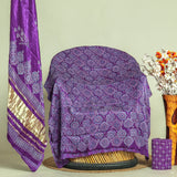 Hand Block Printed Modal Silk Suit with Modal Silk Lagdi Patta Dupatta