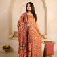 Vanaspati Ajrakh Hand Block Printed Modal Silk Suit with Modal Silk Lagdi Patta Dupatta