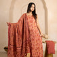 Vanaspati Ajrakh Hand Block Printed Modal Silk Suit with Modal Silk Lagdi Patta Dupatta