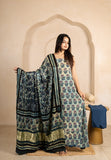 Vanaspati Ajrakh Hand Block Printed Modal Silk Suit with Modal Silk Lagdi Patta Dupatta