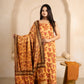 Vanaspati Ajrakh Hand Block Printed Modal Silk Suit with Modal Silk Lagdi Patta Dupatta