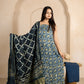 Vanaspati Ajrakh Hand Block Printed Modal Silk Suit with Modal Silk Lagdi Patta Dupatta