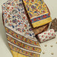 Hand Block Printed Maheshwari Silk Suit with Maheshwari Silk Dupatta