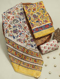 Hand Block Printed Maheshwari Silk Suit with Maheshwari Silk Dupatta