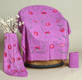 HAND PAINTED COTTON SUIT WITH PURE CHIFFON DUPATTA