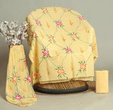 HAND PAINTED COTTON SUIT WITH PURE CHIFFON DUPATTA