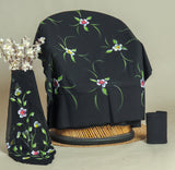 HAND PAINTED COTTON SUIT WITH PURE CHIFFON DUPATTA