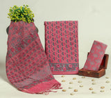 Beautiful Discharge Printed Cotton Suit with Pure Kota Doria Dupatta