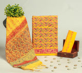Beautiful Discharge Printed Cotton Suit with Pure Kota Doria Dupatta