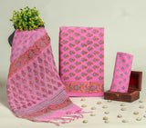Beautiful Discharge Printed Cotton Suit with Pure Kota Doria Dupatta