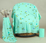 HAND PAINTED COTTON SUIT WITH PURE CHIFFON DUPATTA