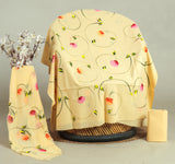 HAND PAINTED COTTON SUIT WITH PURE CHIFFON DUPATTA