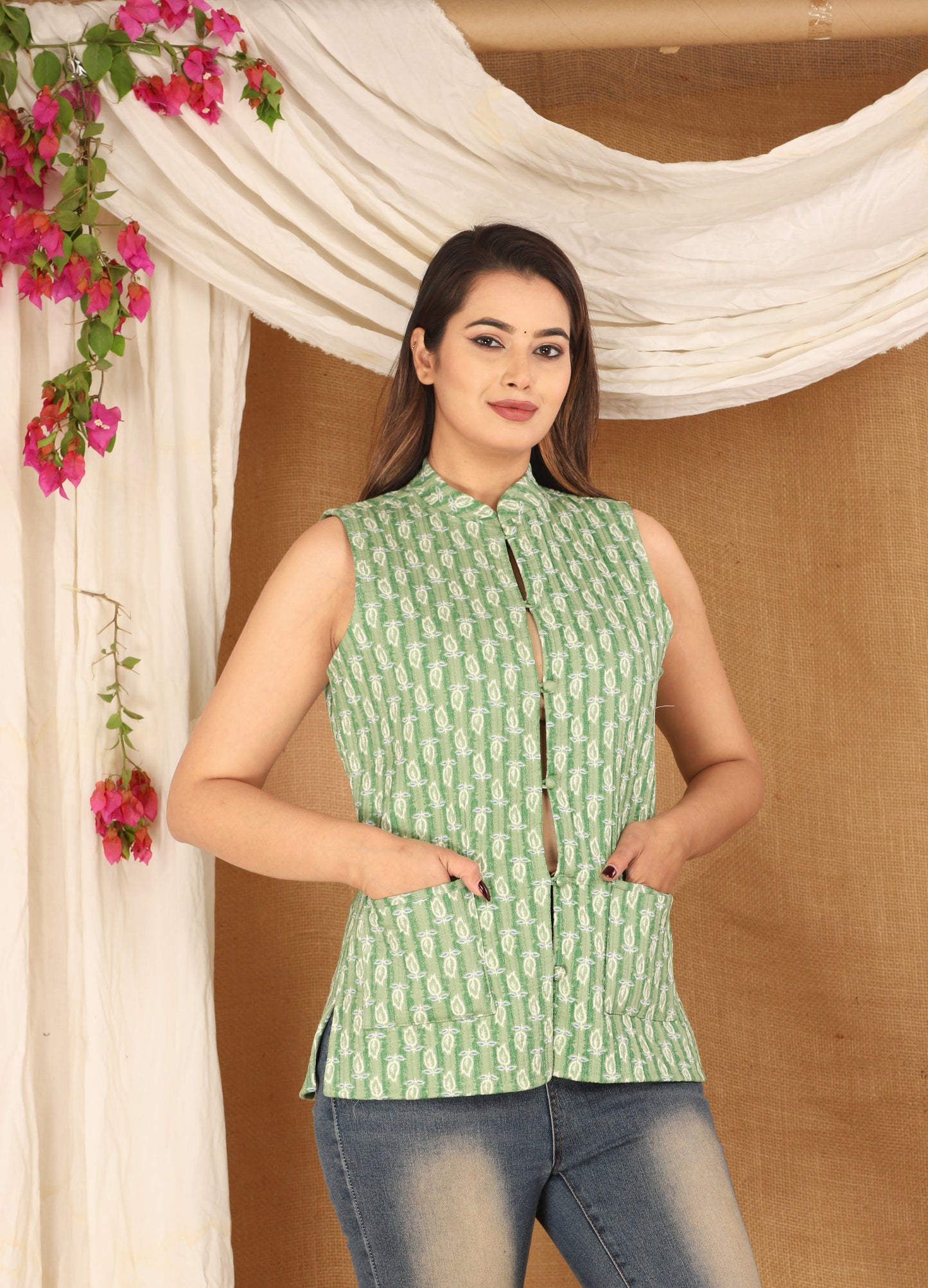 New Launch Jaipuri Reversible Quilted Cotton Sleeveless Jackets