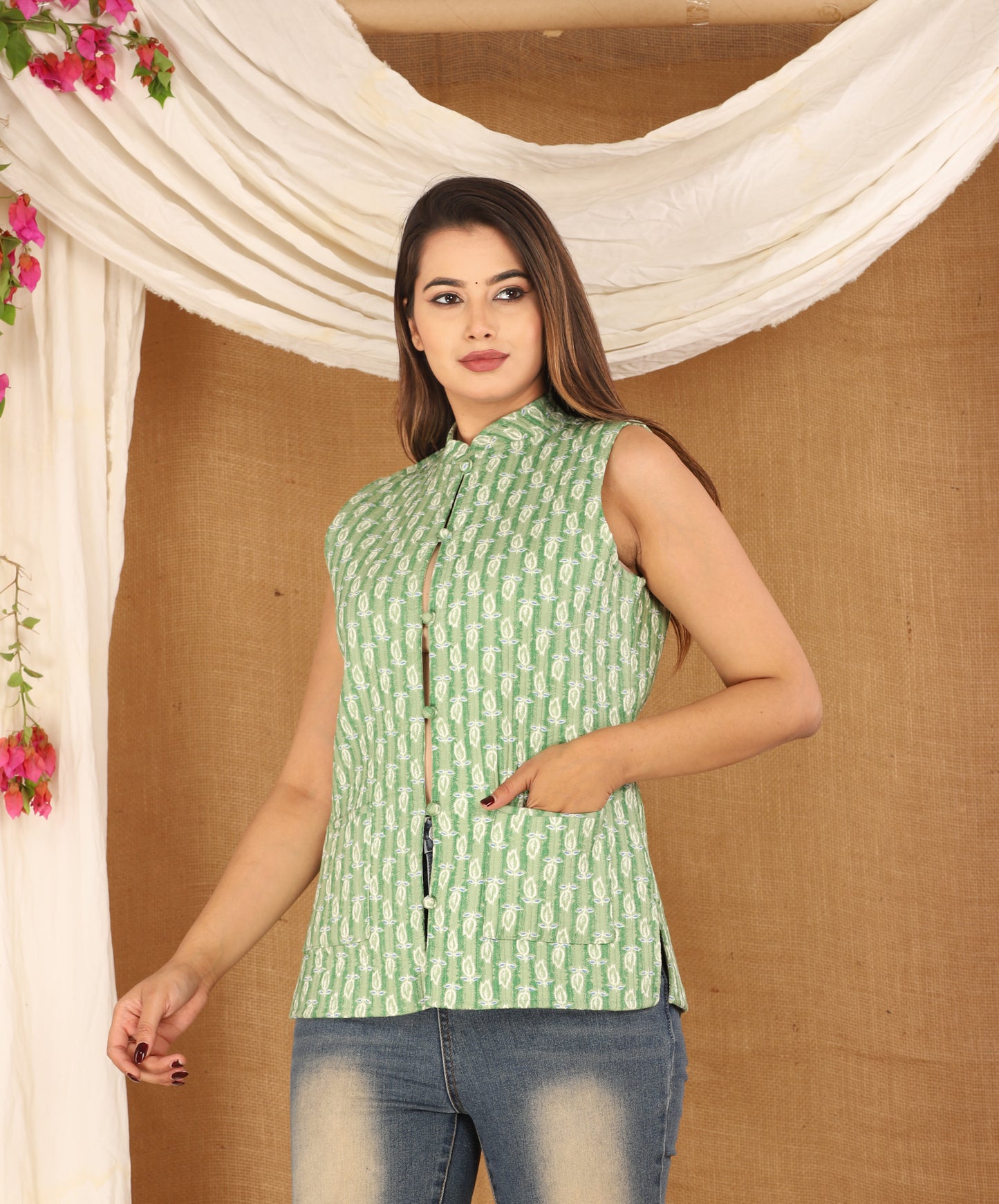 New Launch Jaipuri Reversible Quilted Cotton Sleeveless Jackets