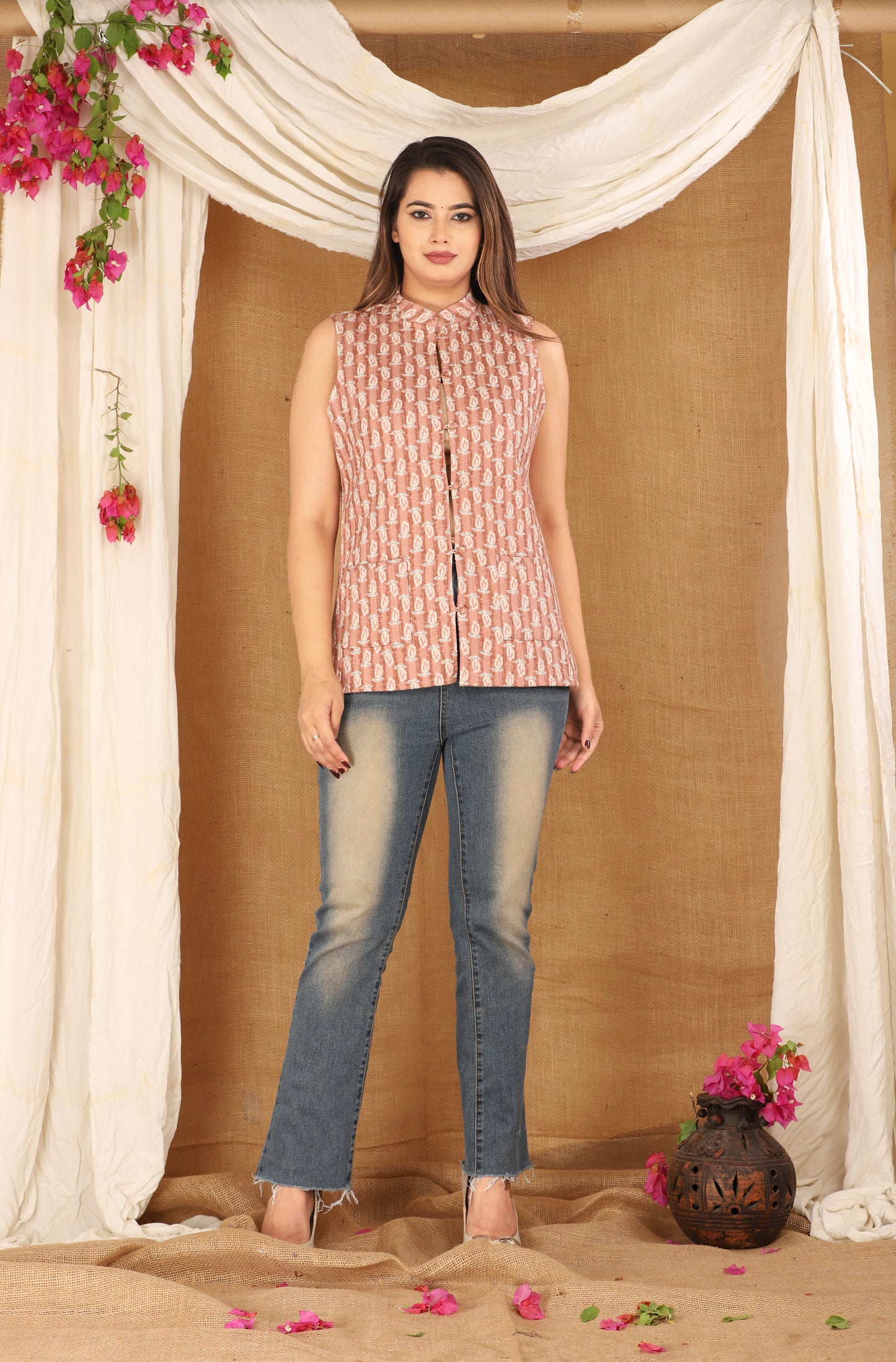 New Launch Jaipuri Reversible Quilted Cotton Sleeveless Jackets